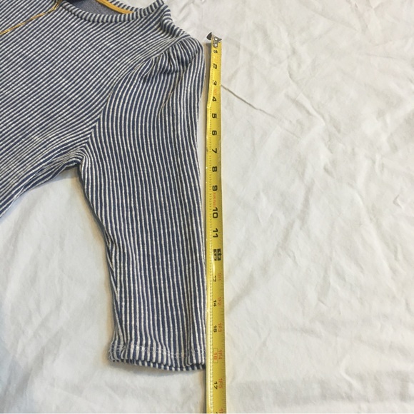 NWT W5 blue and white striped 3/4 sleeve shirt size large - Picture 6 of 11